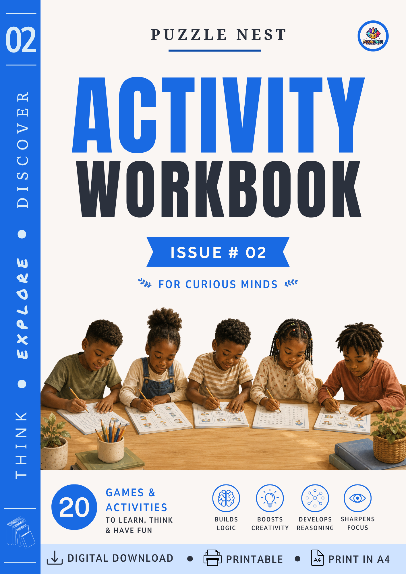 Puzzle Nest Activity Workbook #2 | 20 Thinking Games & Activities