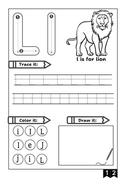 Alphabet Activity Workbook: Trace, Color & Draw