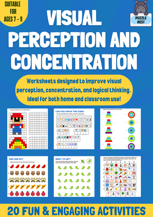 Visual Perception and Concentration Workbook(Ages 6 -9)