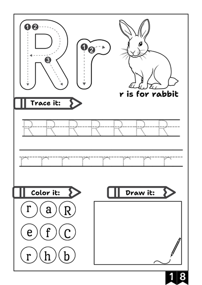 Alphabet Activity Workbook: Trace, Color & Draw