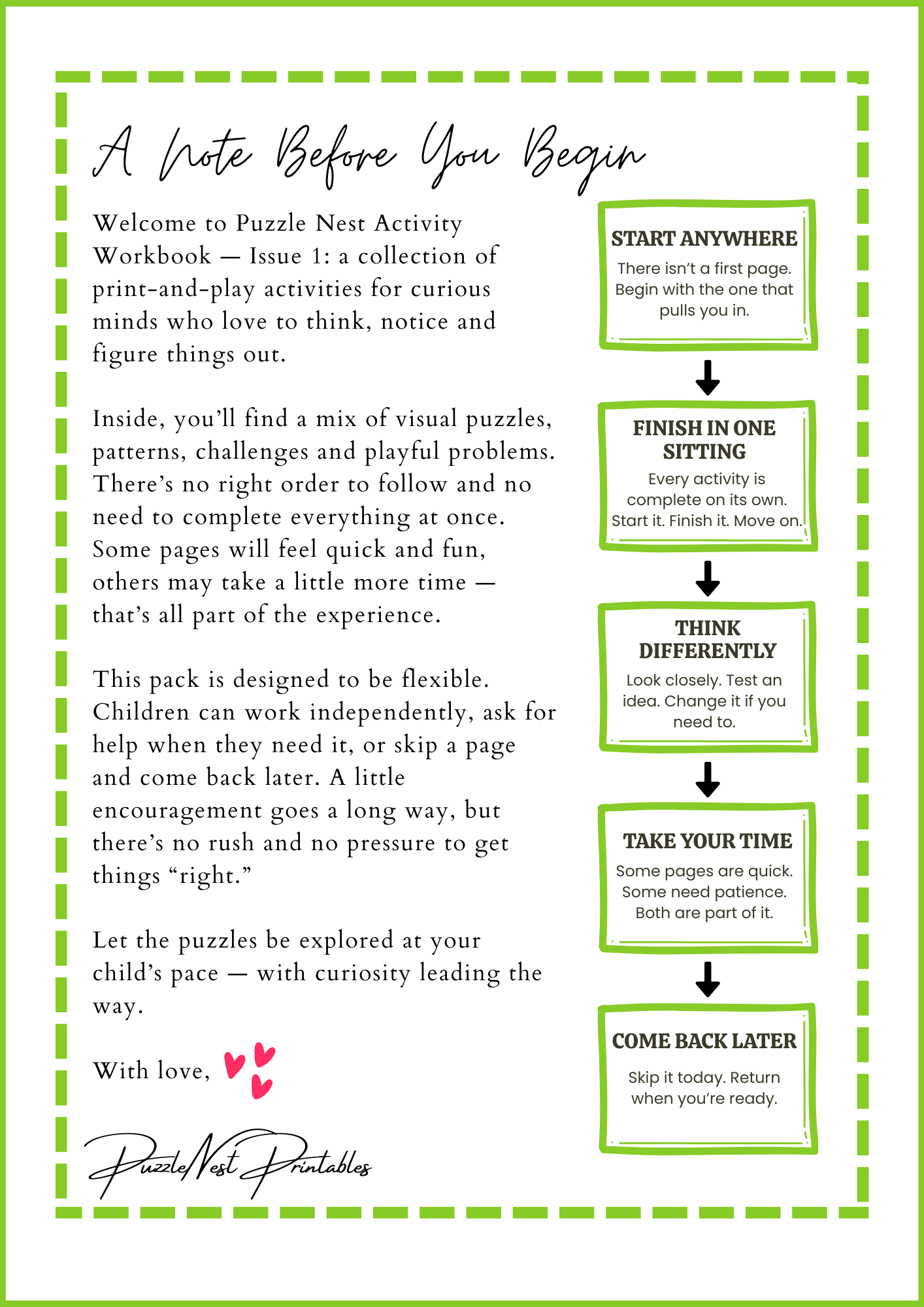 Puzzle Nest Activity Workbook – Issue 1 | 20+ Printable Activities
