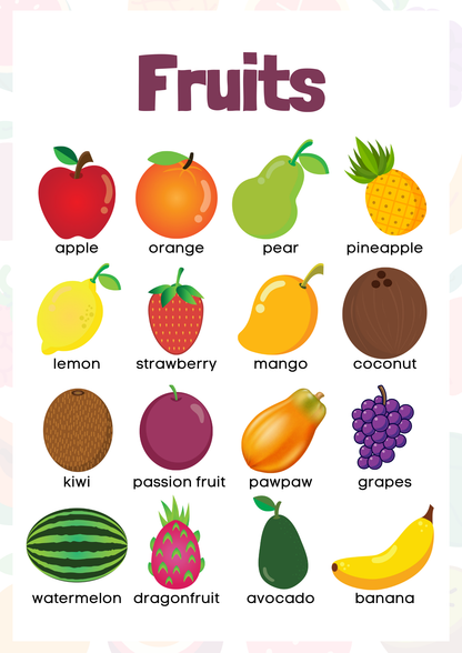 Fruits Coloring Book